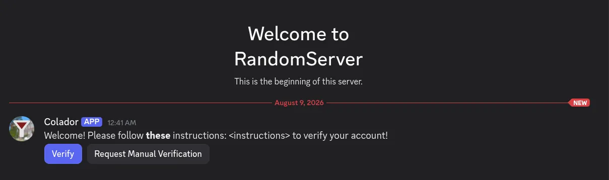 Announce Message Screenshot