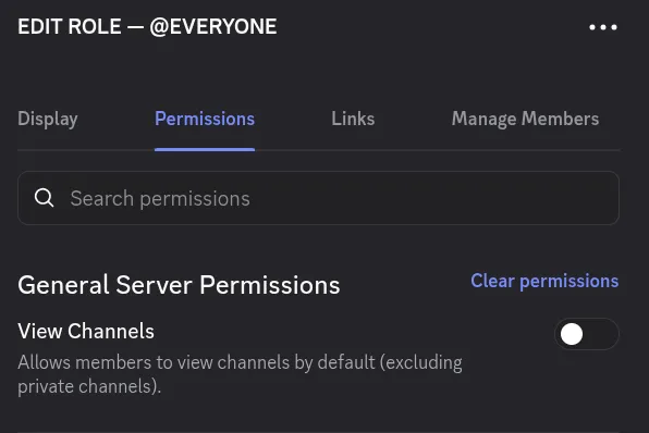 Permissions Screenshot