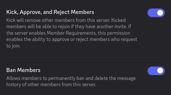 Permissions Screenshot