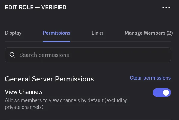 Permissions Screenshot